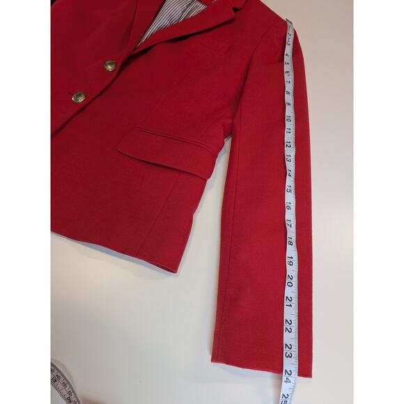 J.Crew Blazer Sz 4 Wool Blend Jacket Red Lined Corpcore Career Academia Preppy - Picture 8 of 9